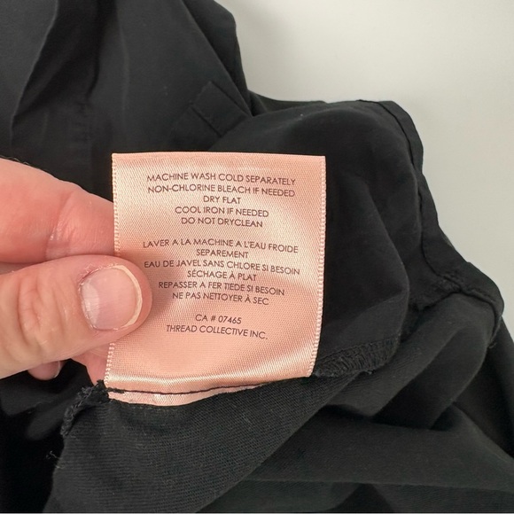 Badgley Mischka Black Cotton Button Down Top - Picture 5 of 5